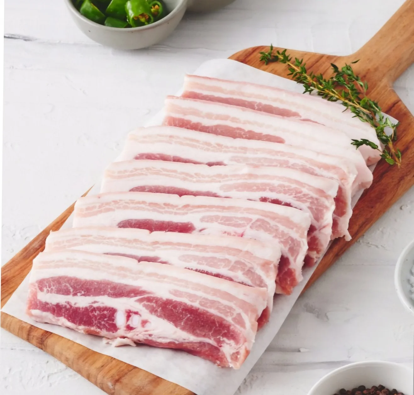 통밀먹인 두툼한 오겹살 구이용 2kg(1kg+1kg)