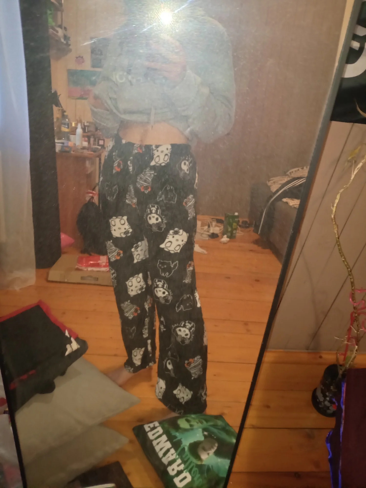 Christmas Hello Kitty Pajama Pants Anime Loose Pants Cartoon Couple Loungewear Women Leisure Home Trousers photo review