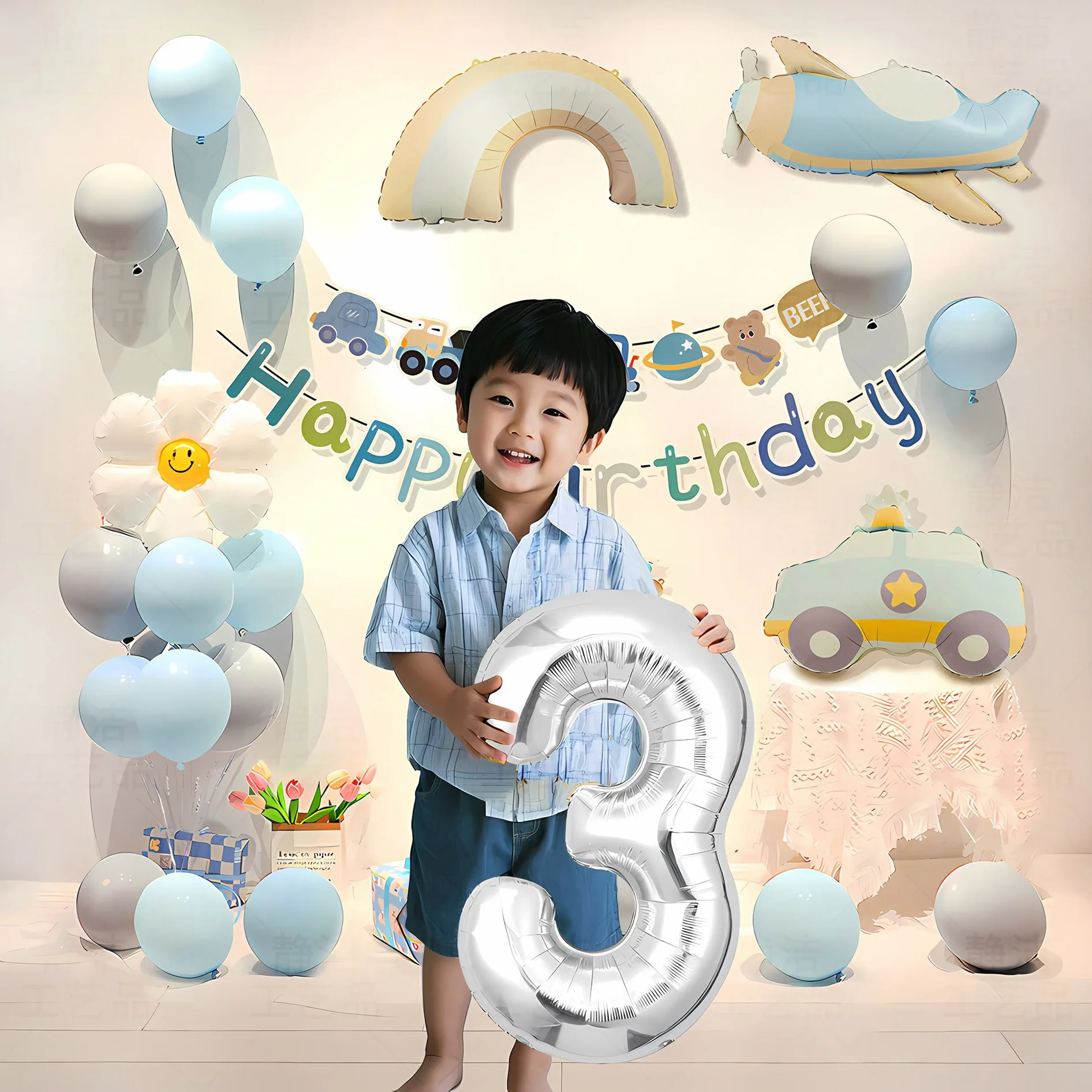

Happy Birthday Balloons Banner Kit Aluminum Foil Felium Balloon for Birthday Baby Shower Wedding Party Decorative Accessories