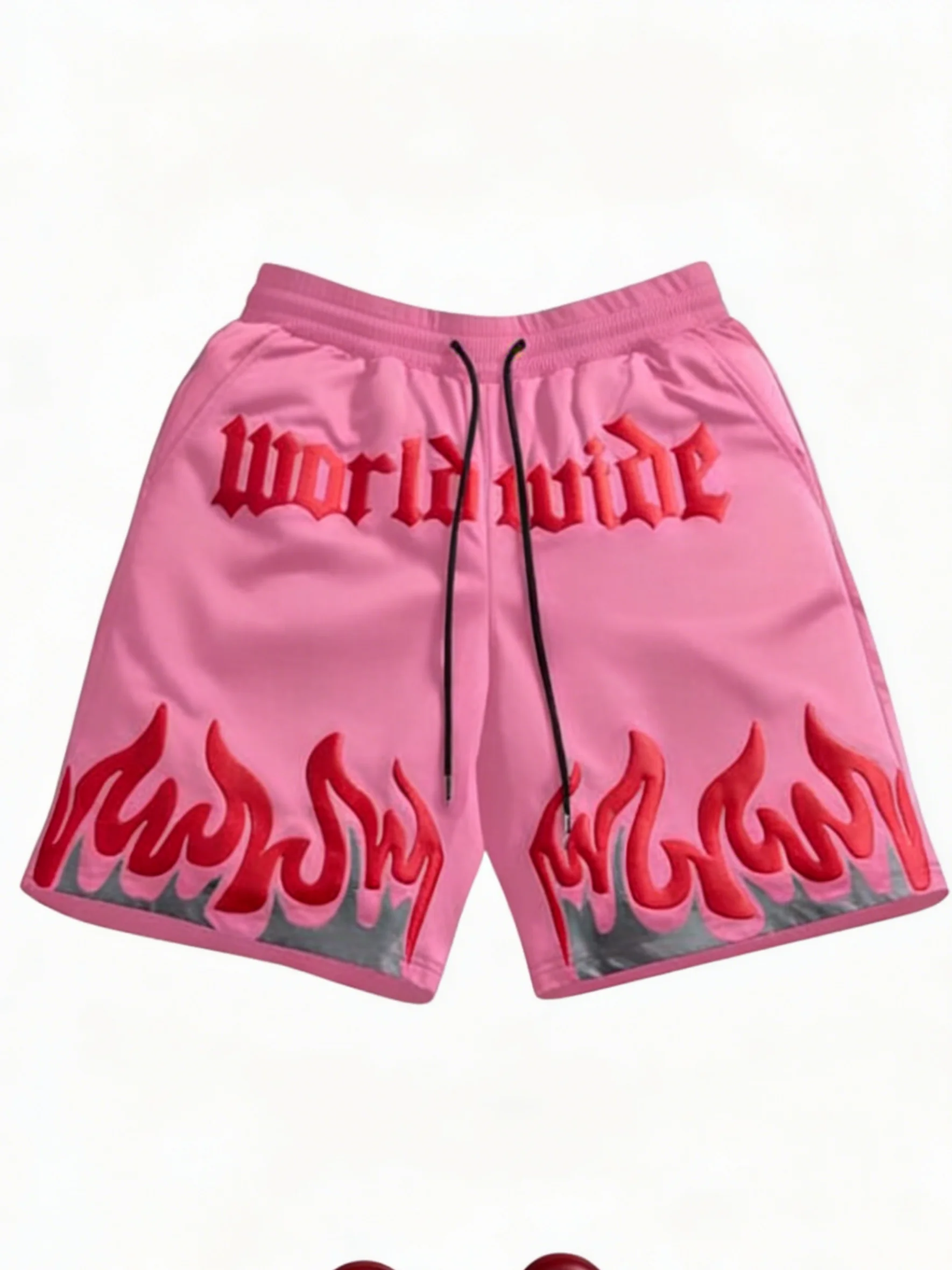 

Мужские шорты в стиле ретро для уличного стиля с повседневной застежкой на шнурке и эффектом потертости.