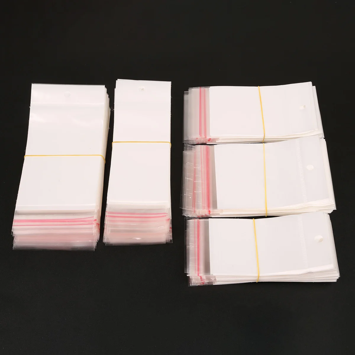 100pcs Hanging Hole White Plastic OPP Bag, Dust-proof Material Can Be Sealed Zipper Lock Bag, Transparent Gemstone Bag