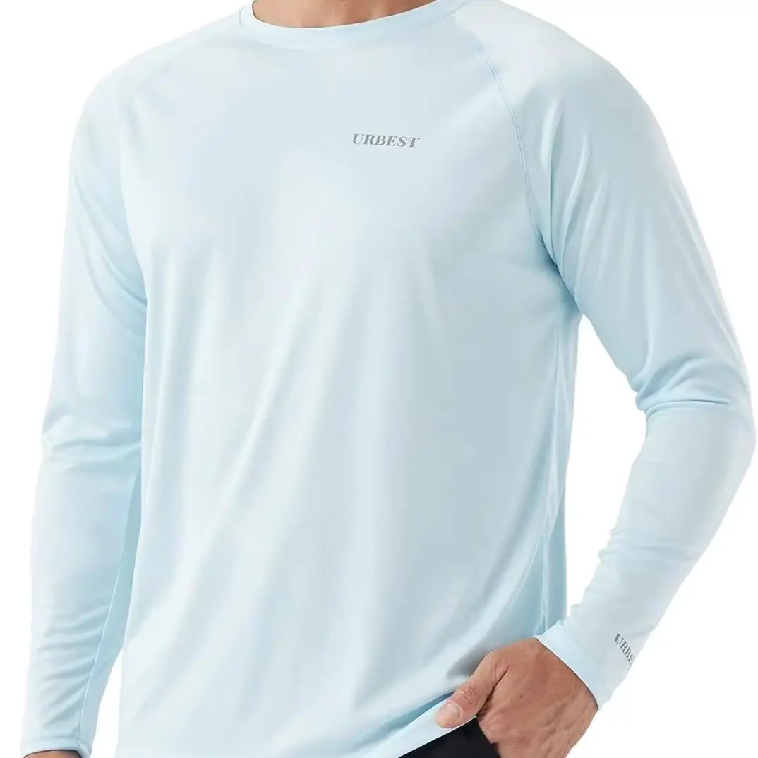 Men's Sun Protection Shirts UV SPF UPF 50+ Long Sleeve Rash Guard Fishing Running Swim Quick Dry Lightweight