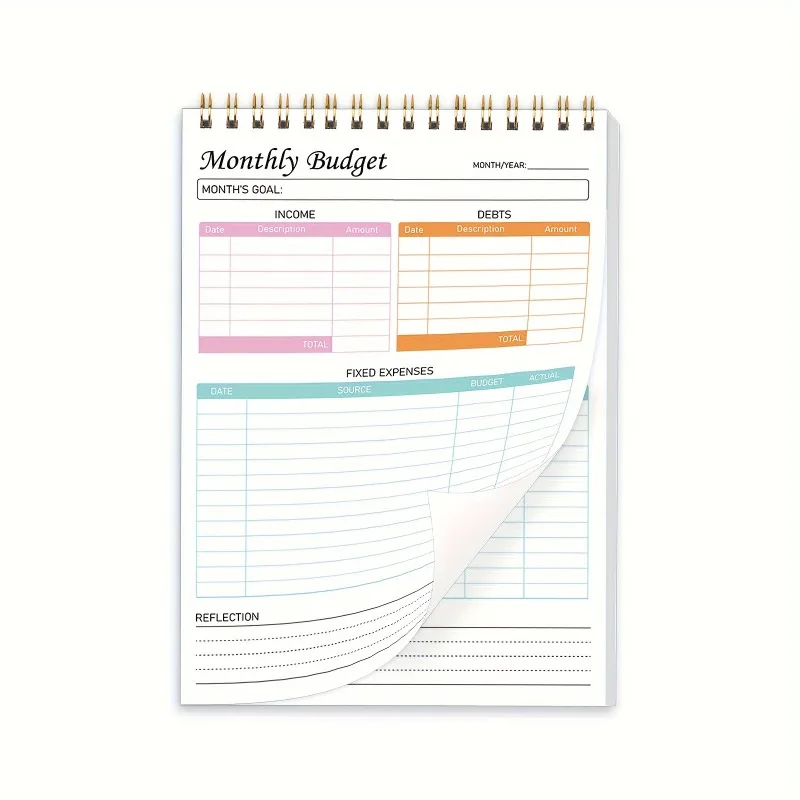 Budget Planner Notebook, Undated Monthly Financial Planner Effective Management Of Funds Effectively Manage Your Funds 52 Sheets