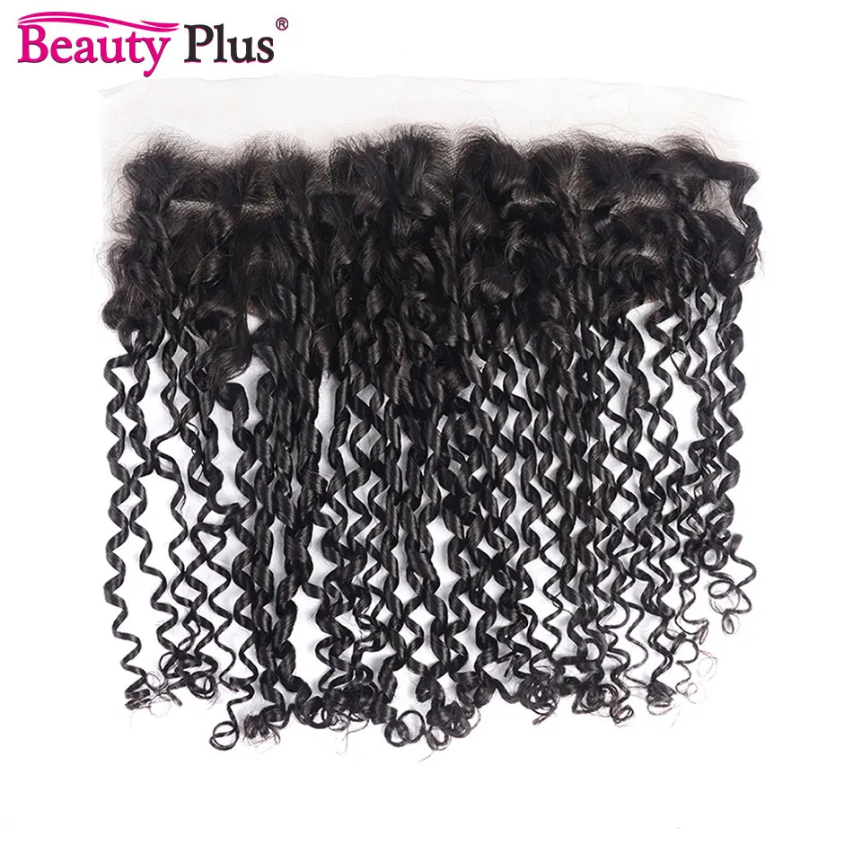 13x4 Lace Frontal Telephone Curl Human Hair Pre Plucked With Baby Hair Human Hair Frontal Closure 4x4 Transparent Lace Closure