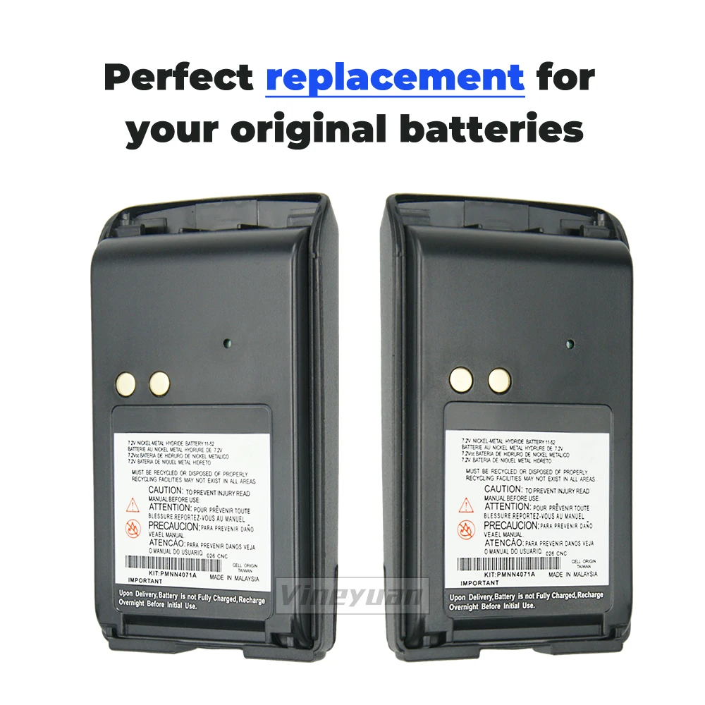 10PCS PMNN4071A 7.2V 1800mAh Ni-MH Bateria de substituição para Motorola Mag One A8 A6 BPR40 PMNN4071 PMNN4071AR Rádios em dois sentidos