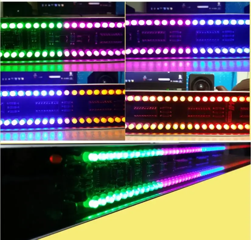 GHXAMP 120 LED Wskaźnik poziomu Stereofoniczne sterowanie dźwiękiem Spektrum muzyki Elektroniczny miernik VU LED Głośność rytmu muzyki Obudowa 5V — zdjęcie 2