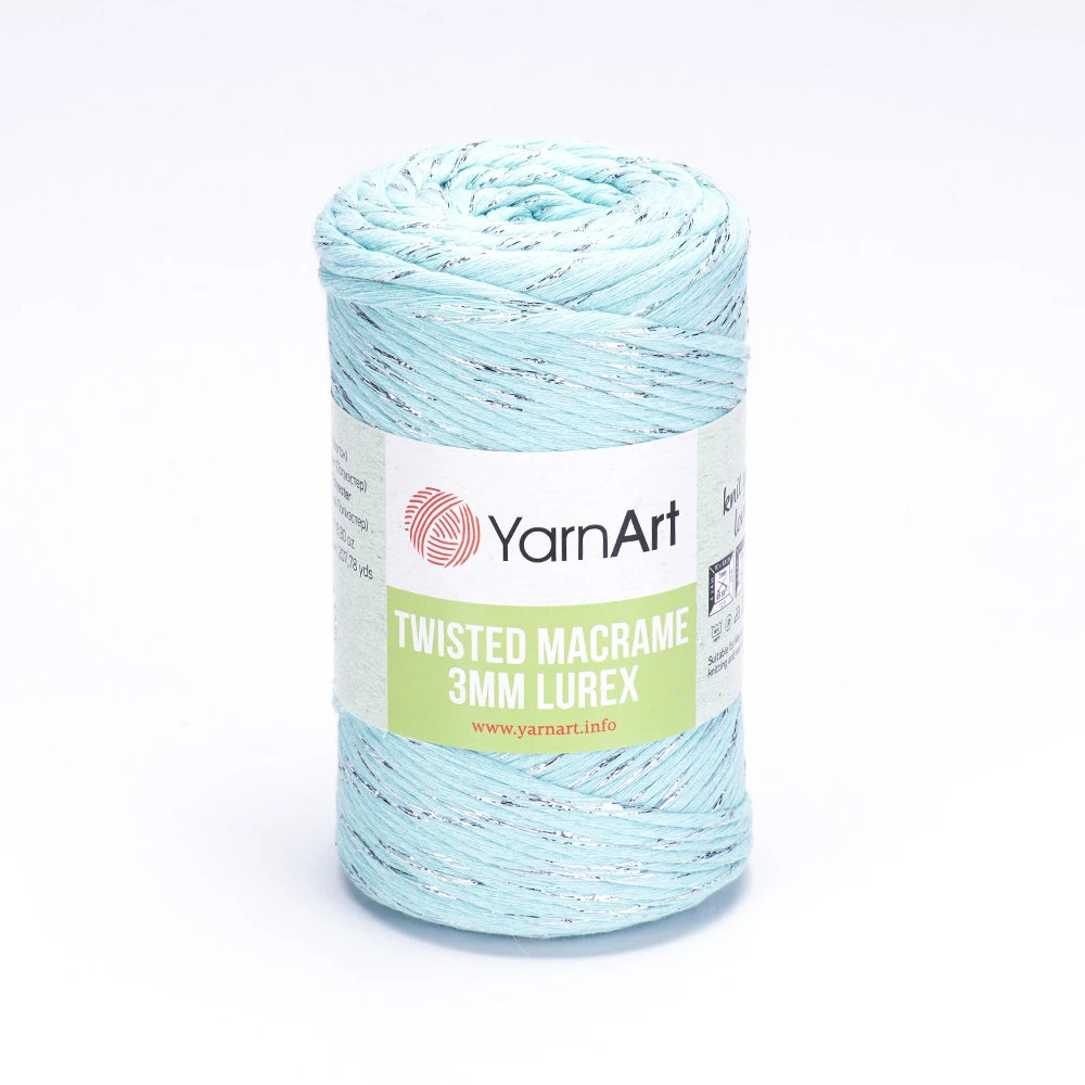 YarnArt Twisted Macrame 3 MM Lurex Cotton Hand Knitting Yarn - Basket - Mat - Cover - Cushion Cover - Bag - 195 Meters(250gr) - Polyester, Metallic