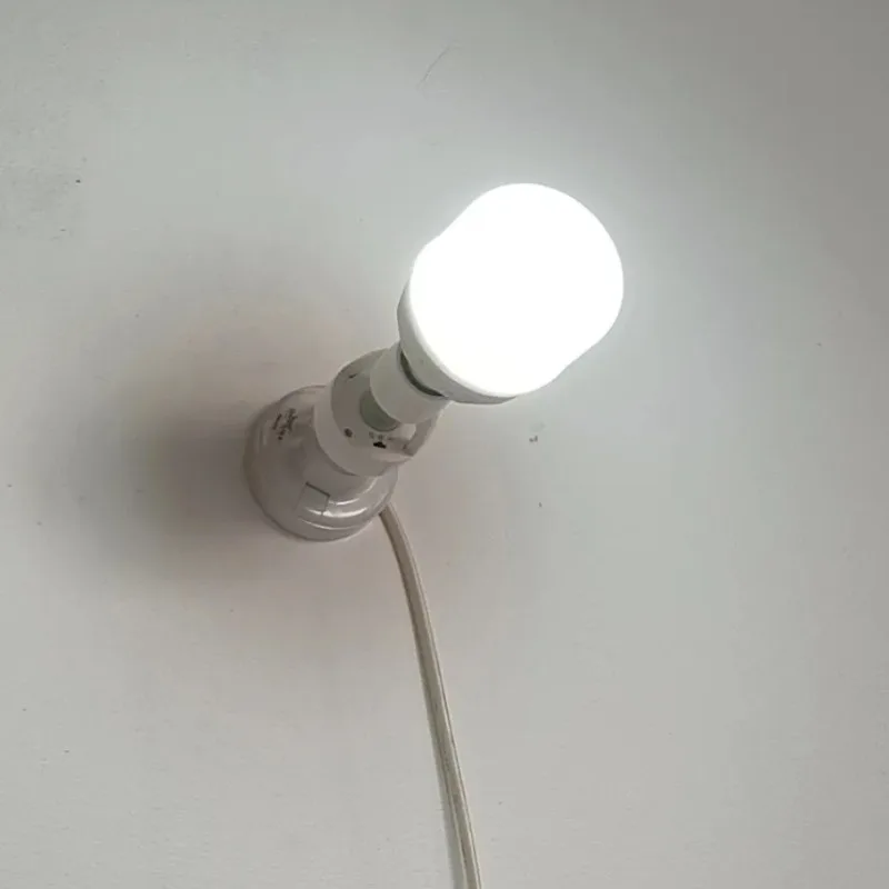 E27 LED Light Bulb Holder with PIR Infrared Motion Sensor Screw Socket Lamp Switch 360 Degrees Adjustable Detection Button