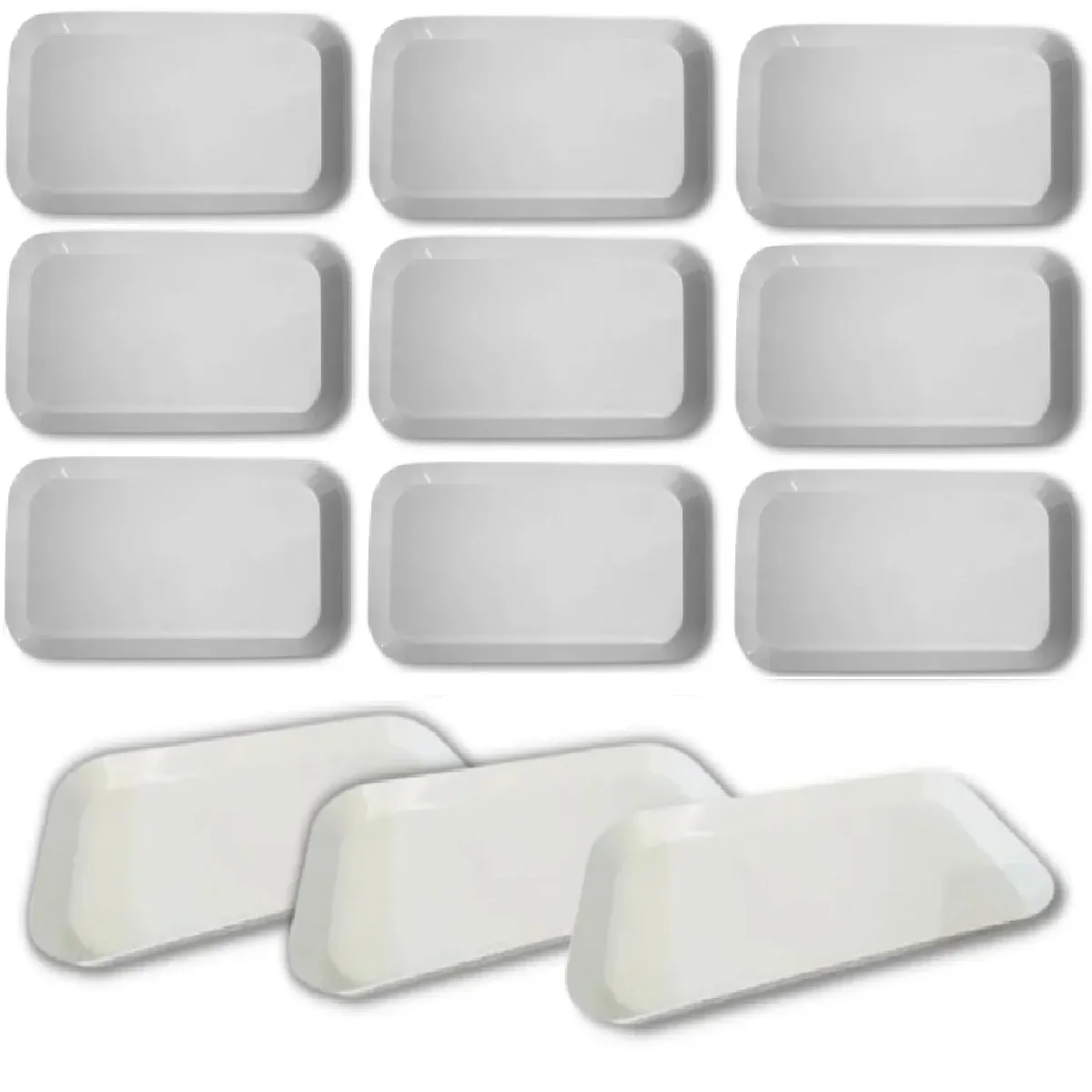 12 Trays Cross Melamine Rectangular Bowl 31x16cm