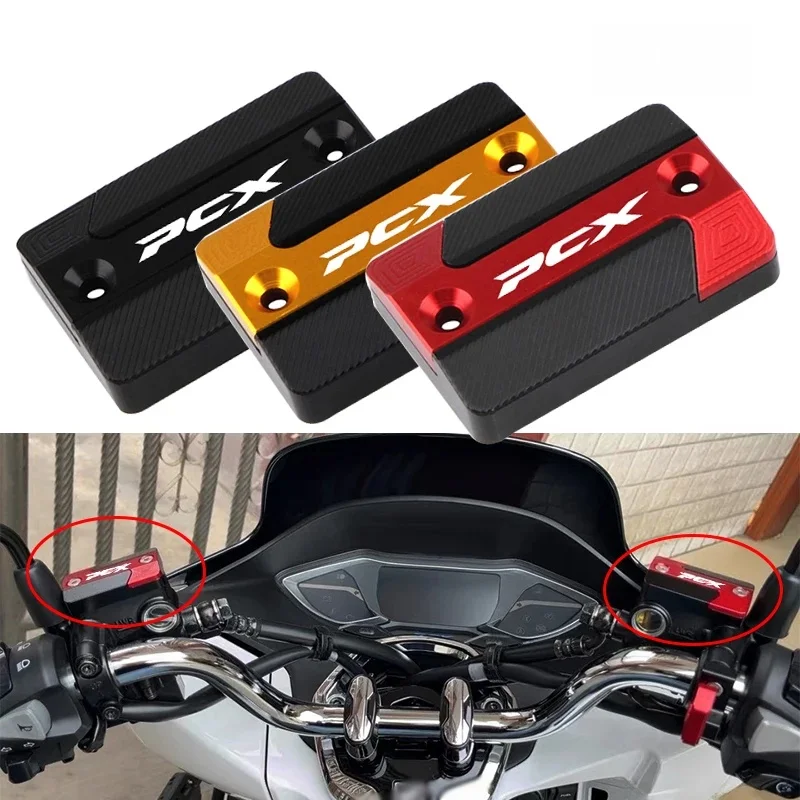 PCX Motocykl CNC Przedni zbiornik płynu hamulcowego Pokrywa zbiornika oleju Korek do HONDA PCX 160 150 125 pcx160 PCX150 PCX125 Akcesoria — zdjęcie 2