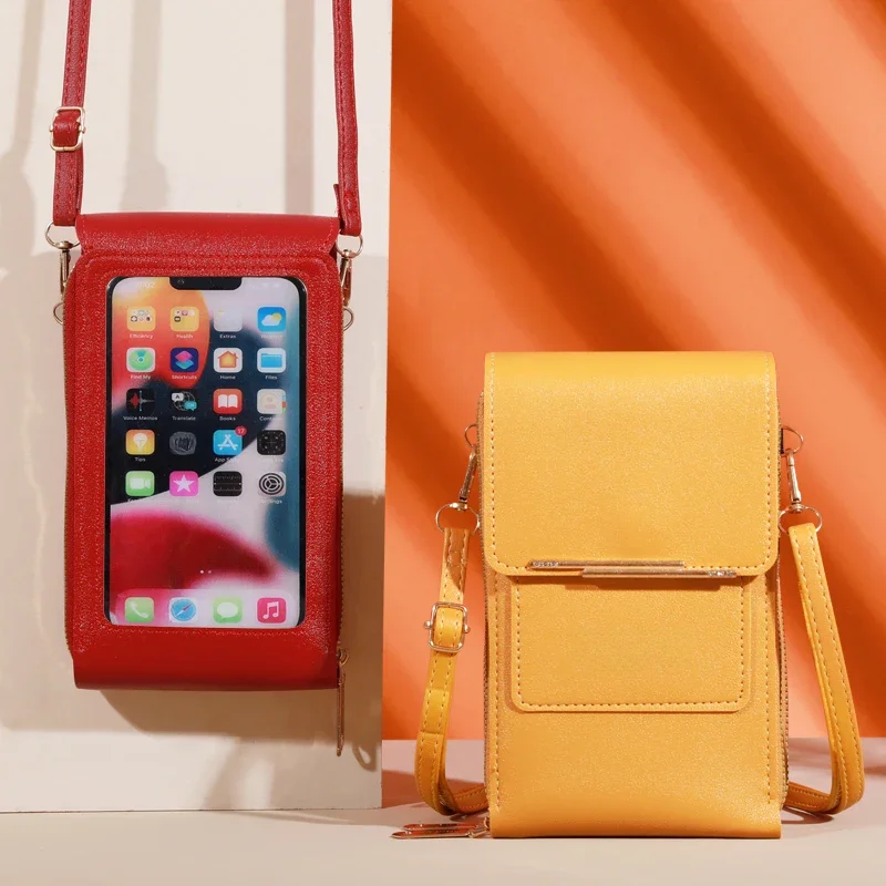 Femmes sacs en cuir souple portefeuilles écran tactile téléphone portable sac à main bandoulière bandoulière sac à main pour femme pas cher femmes sacs