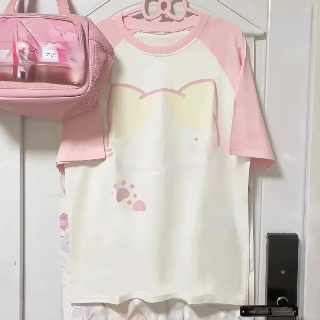 Japońska koszulka Grunge Y2k estetyka Harajuku Anime Cartoon topy koszulki z krótkim rękawem kobiety Kawaii odzież Vintage Streetwear — zdjęcie 2