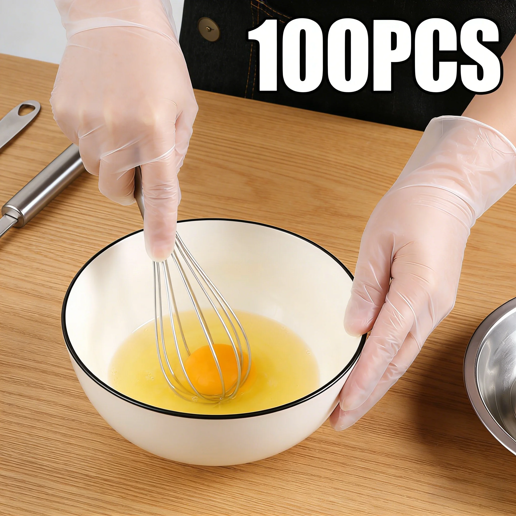 

100pcs sanitary disposable gloves for versatile use. ideal for cooking, cleaning, and professional food handling needs.
