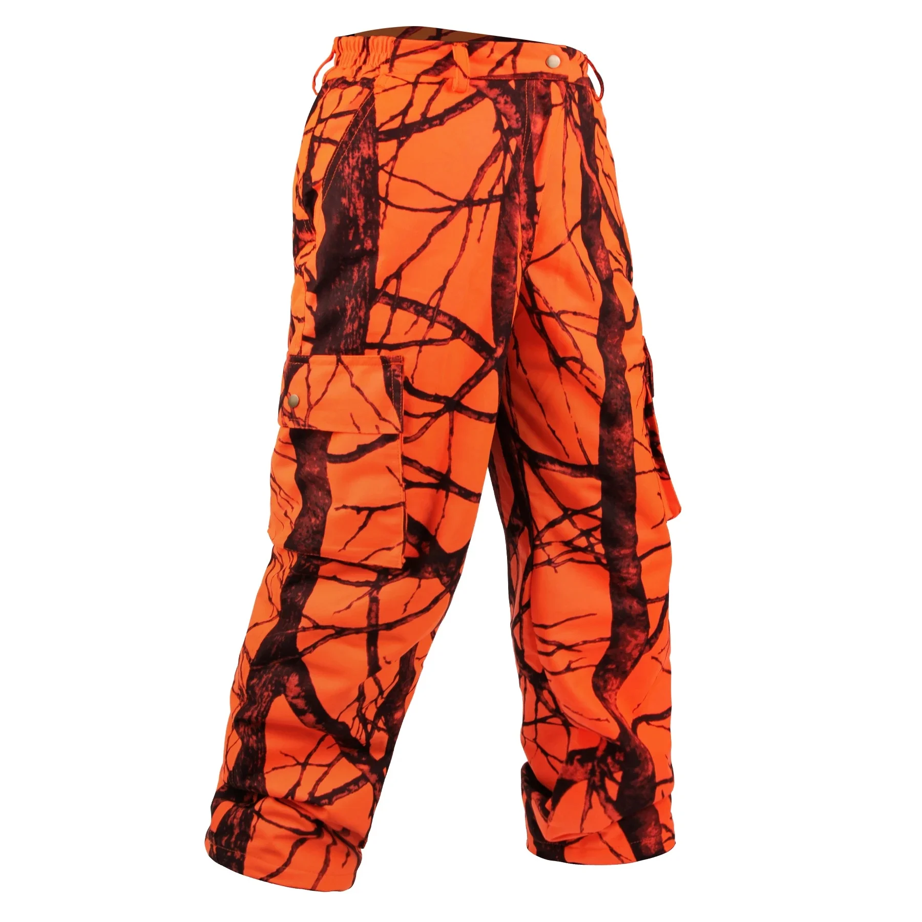 Męskie spodnie myśliwskie Outdoor Orange Camo Spodnie myśliwskie Wiatroszczelne taktyczne długie spodnie Ciepłe spodnie dresowe na kemping Wędkarstwo piesze — zdjęcie 2