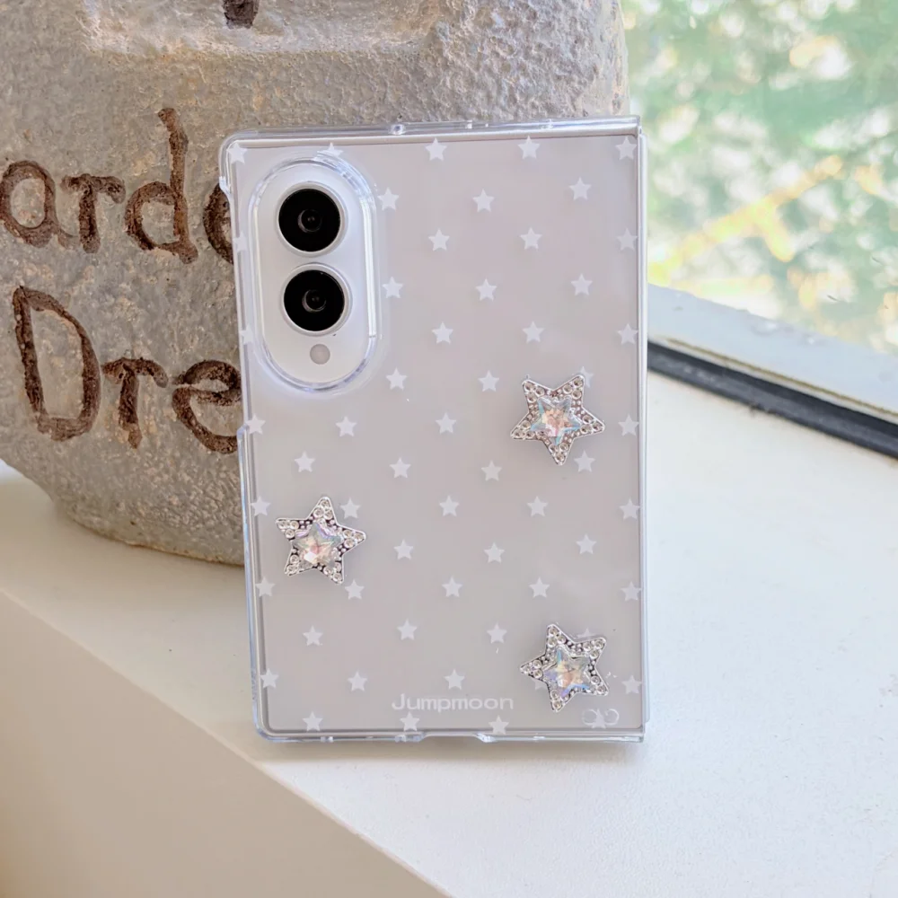 Korean Ins 3D Star Simple Phone Case Suitable For Samsung Galaxy Z Fold 8 Z Fold 8 Ultra Z Fold 7 Cover, Fashion Anti-Fall Cases