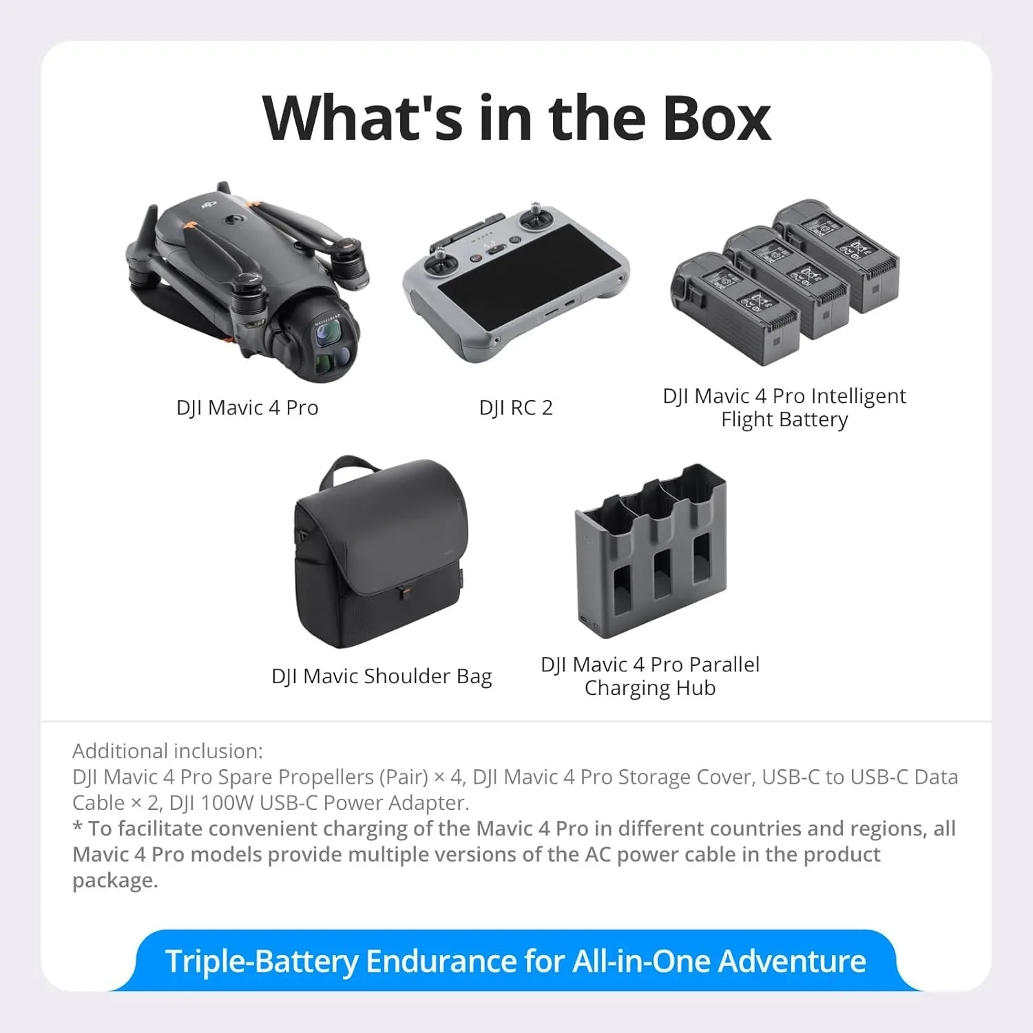 DJI Mavic 4 Pro RC 2 Fly More Combo, Professional Aerial Camera Drone, 100MP 4/3 CMOS Hasselblad Imaging, 30km Transmission Range, Up to 51-Min Flight