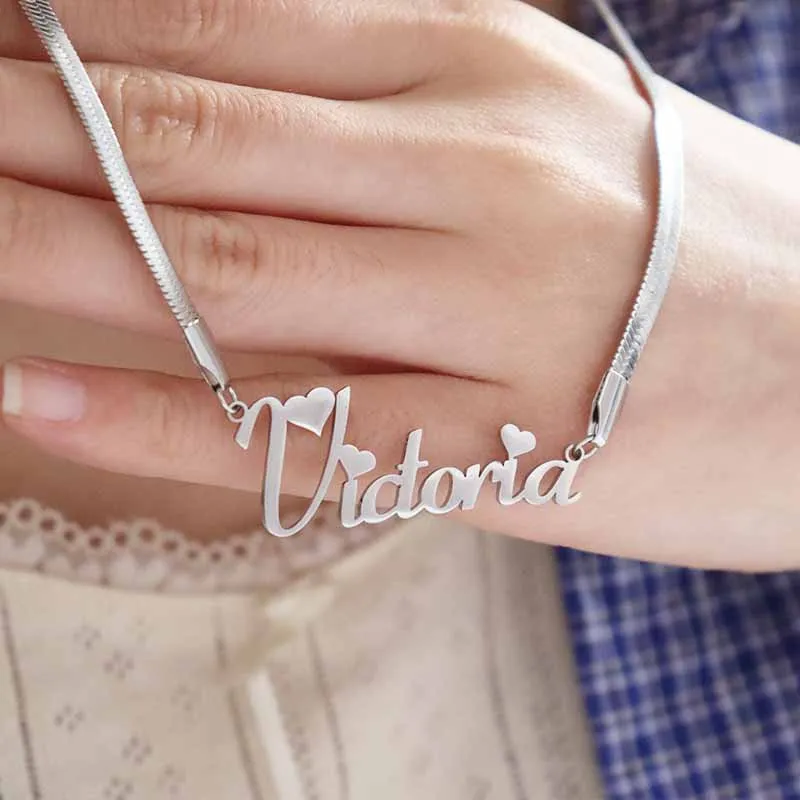 اسم مخصص قلادة Necklace4mm ثعبان سلسلة للنساء شخصية اسم قلادة المختنق الفولاذ المقاوم للصدأ مجوهرات الزفاف هدية
