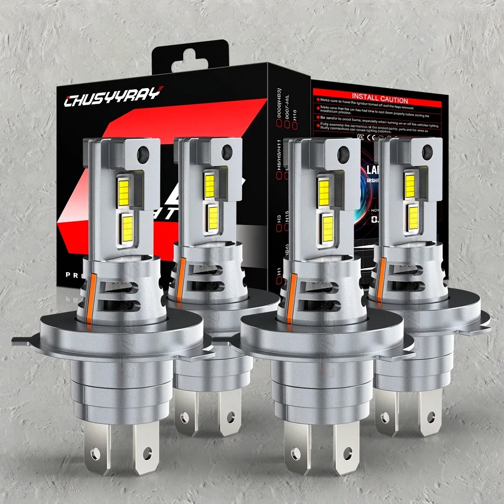 4PCS H7 LED Headlight Bulb Kit High Low Beam Super Bright 6500K White 400W 40000LM