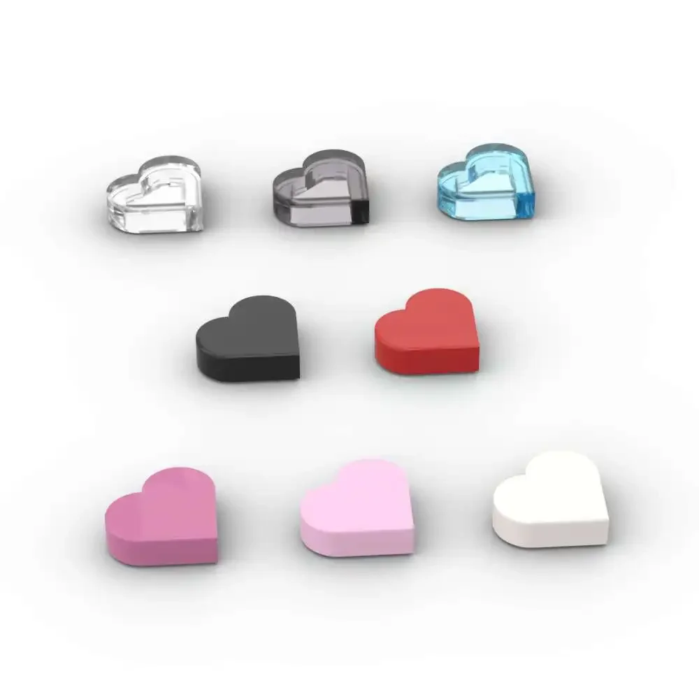 MOC 10 pièces 39739 blocs de construction ronds 1x1 coeur amour plaque de jeu briques particules Puzzle idée jouets enfants anniversaire enfant cadeaux