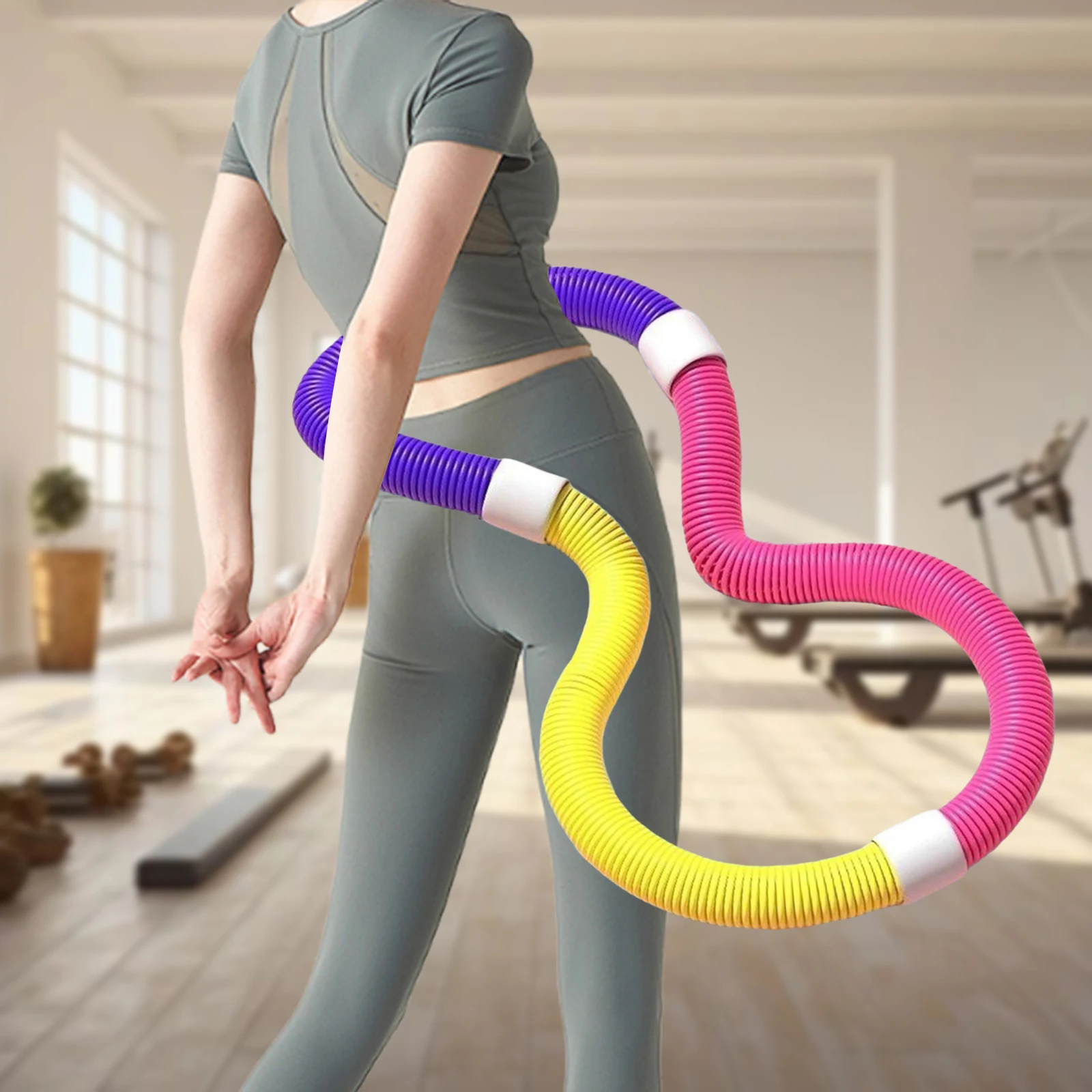 Slimming Body Flexible Hose Soft Spring Hula Hoop Weight Loss Training Abdominal Compression Weighted Portable Multiple Style
