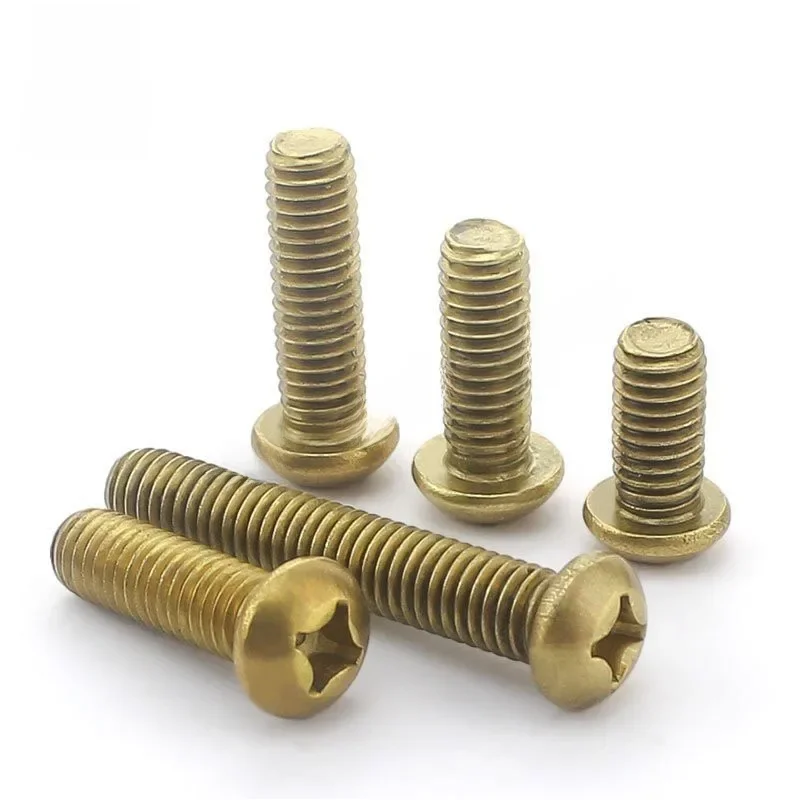 5/20szt M3 M4 M5 M6 GB818 Czysta miedź Mosiądz Krzyżak Okrągły Phillips Śruba z łbem walcowym Średnica 3mm 4mm 5mm 6mm Długość 6-50mm — zdjęcie 2
