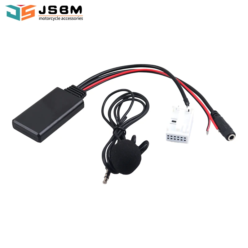 JSBM para carro Bluetooth AUX 5.0 Módulo viva-voz sem fio para rádio de carro Módulo Bluetooth estéreo para Volkswagen RCD510 300 310 210 Adaptador de cabo AUX-IN de 12 pinos