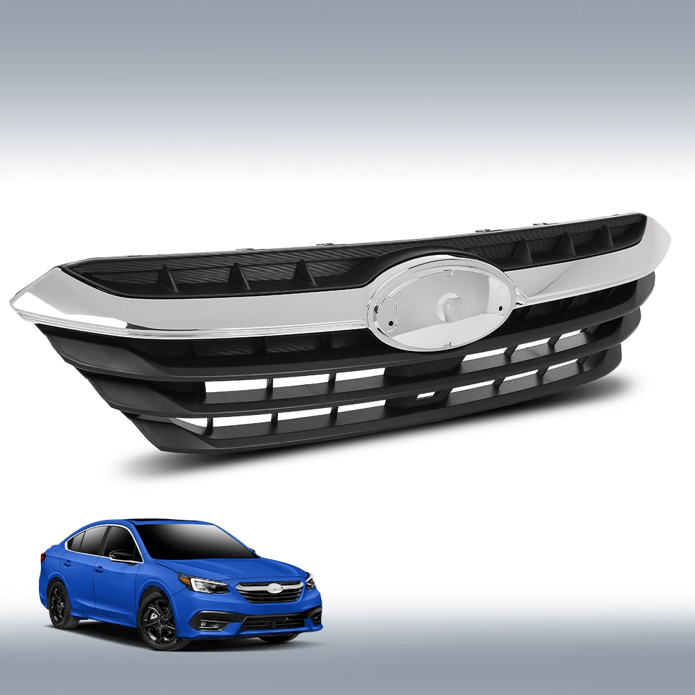 

New Front Bumper Grille W/Chrome Fit for 2020-2022 Subaru Legacy 91121An02A Black W/ Silver Trim Abs Plastic Durable Waterproof