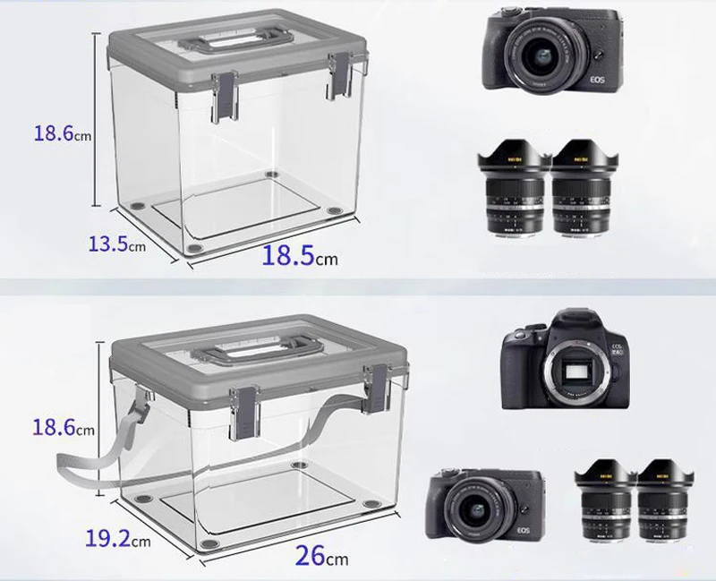 Caja antigolpes a prueba de golpes, caja de sellado de almacenamiento seca a prueba de humedad, tarjeta electrónica de humedad para cámara Digital y