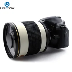 Lightdow Fixed Focus 500mm F6.3 Telephoto Manual Mirror Lens With T2 Mount Adapter Ring for Nikon Canon Pentax Sony DSLR Cameras