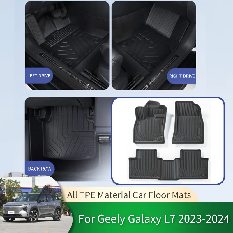 

TPE Full Surround Auto Waterproof Non-slip Floor Mats Protective Liner Foot Carpet for Geely Galaxy L7 2023 2024 Car Accessories