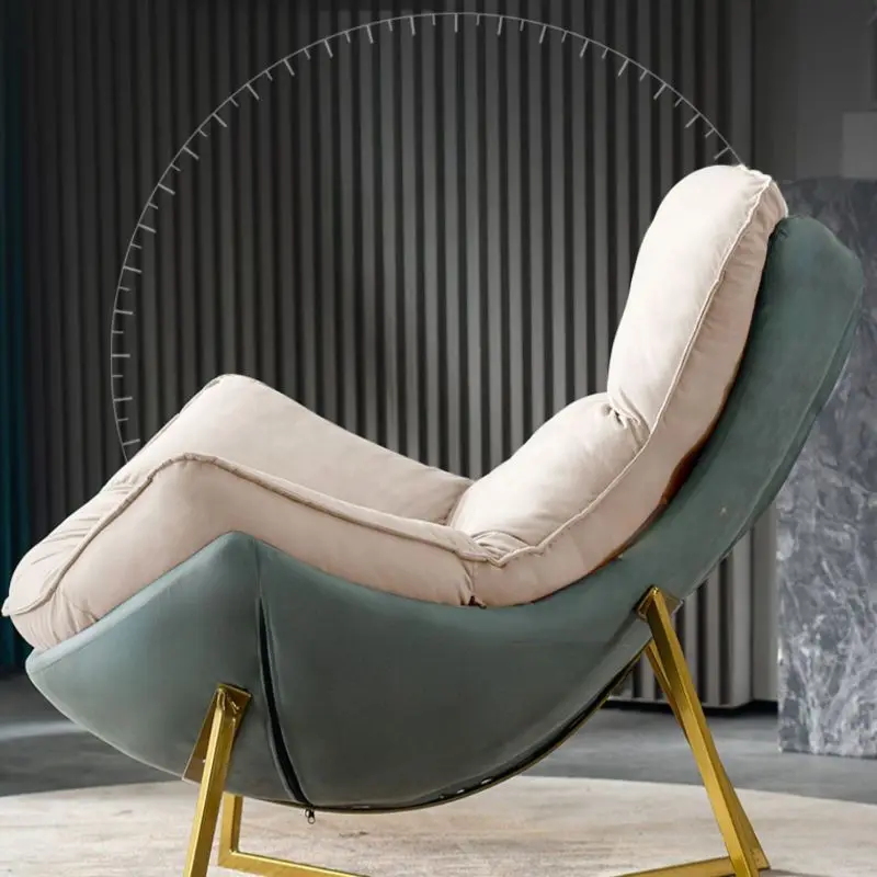 Nordic Single Lazy Lounge Chair, Luxury Minimalist Snail Chair for Living Room, Balcony, Bedroom, Modern Eggshell Sofa Chair