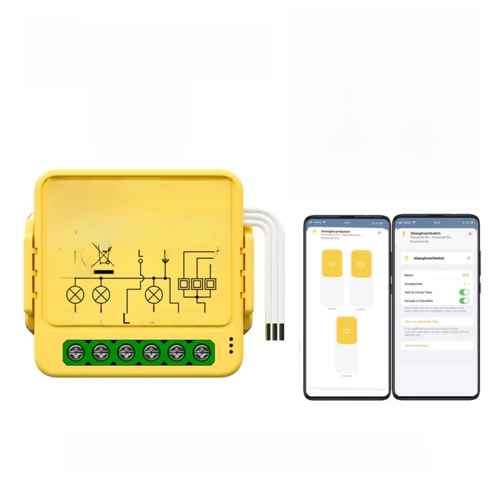 Pour Homekit Matter WiFi commutateur intelligent 16A Module de relais domotique intelligent fonctionne avec Siri Smartthings Alexa Google 1/2/3CH