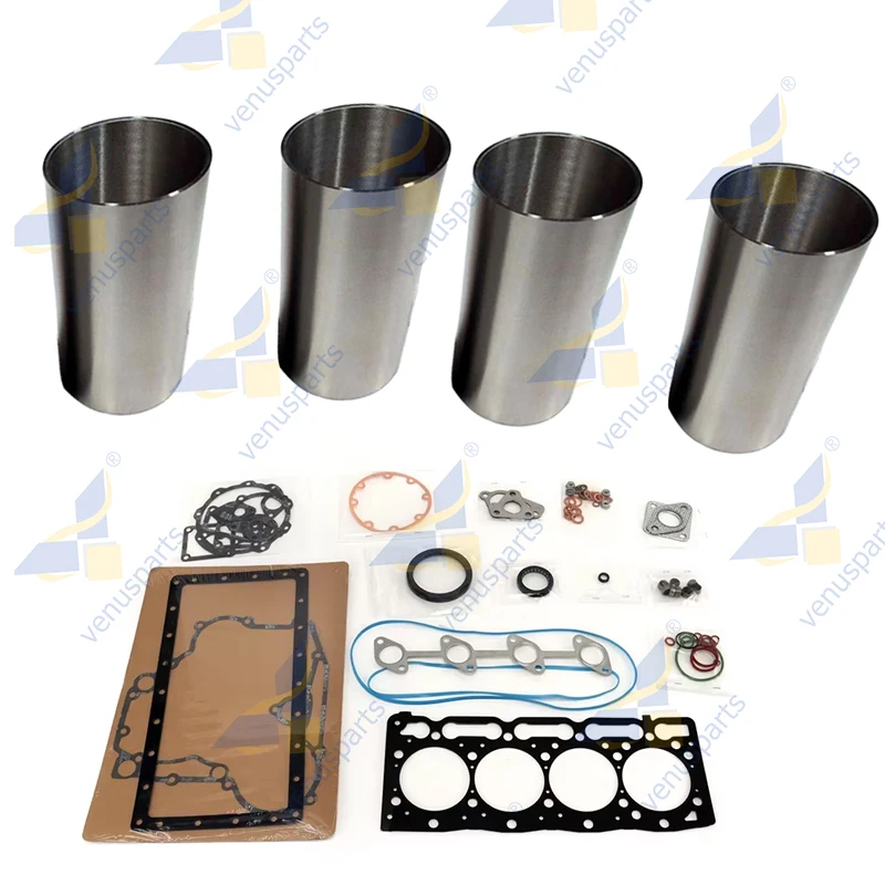 

Комплект прокладок V1505 + гильза цилиндра для двигателя Kubota STD 78 мм 16292-21110, комплект для капитального ремонта экскаватора, поршень