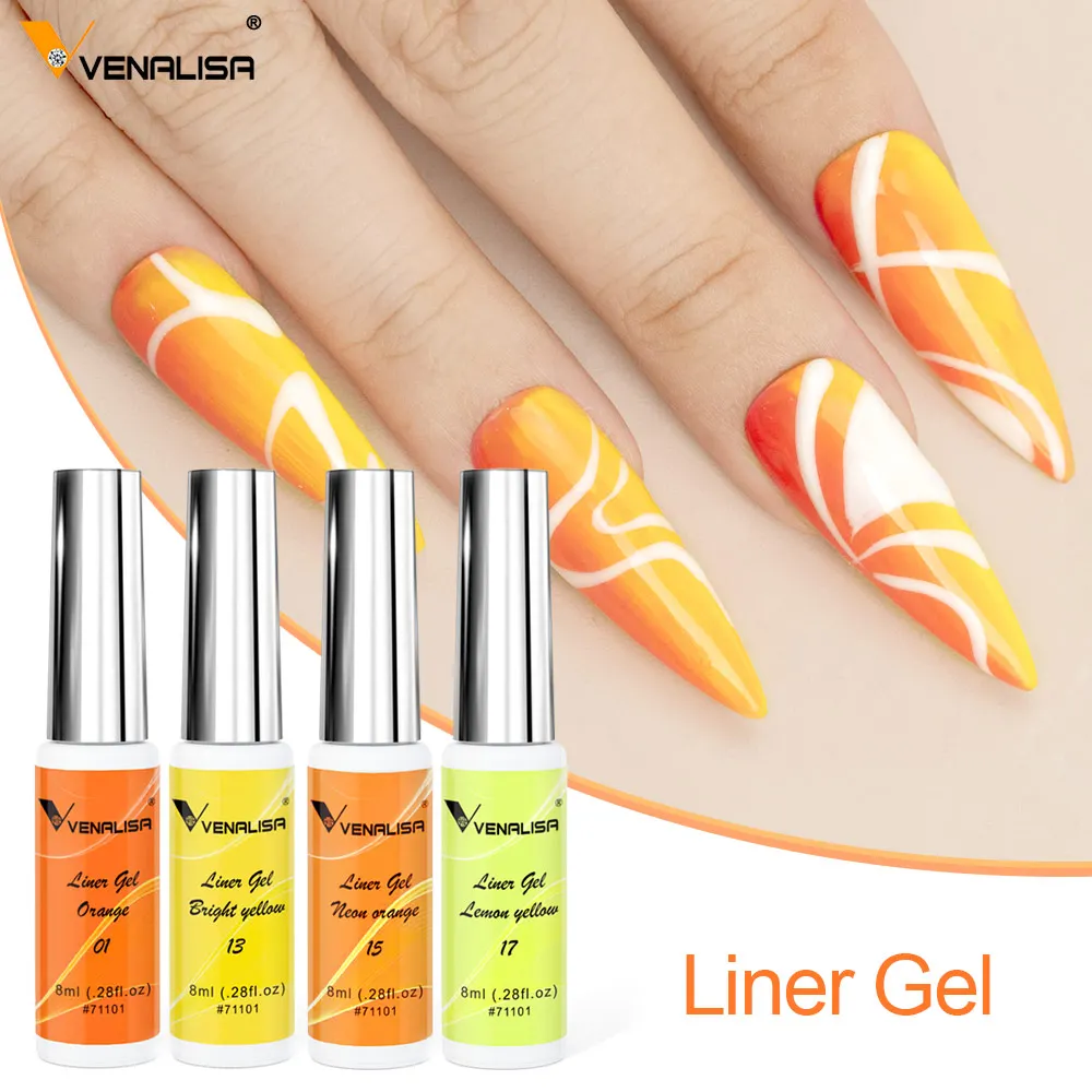 8 ml VENALISA Liner Gel White Line French Nail Gel Polish 21 Farben Soak Off UV/LED Painting Gel Schöner semi-permanenter Lack – Detail 10