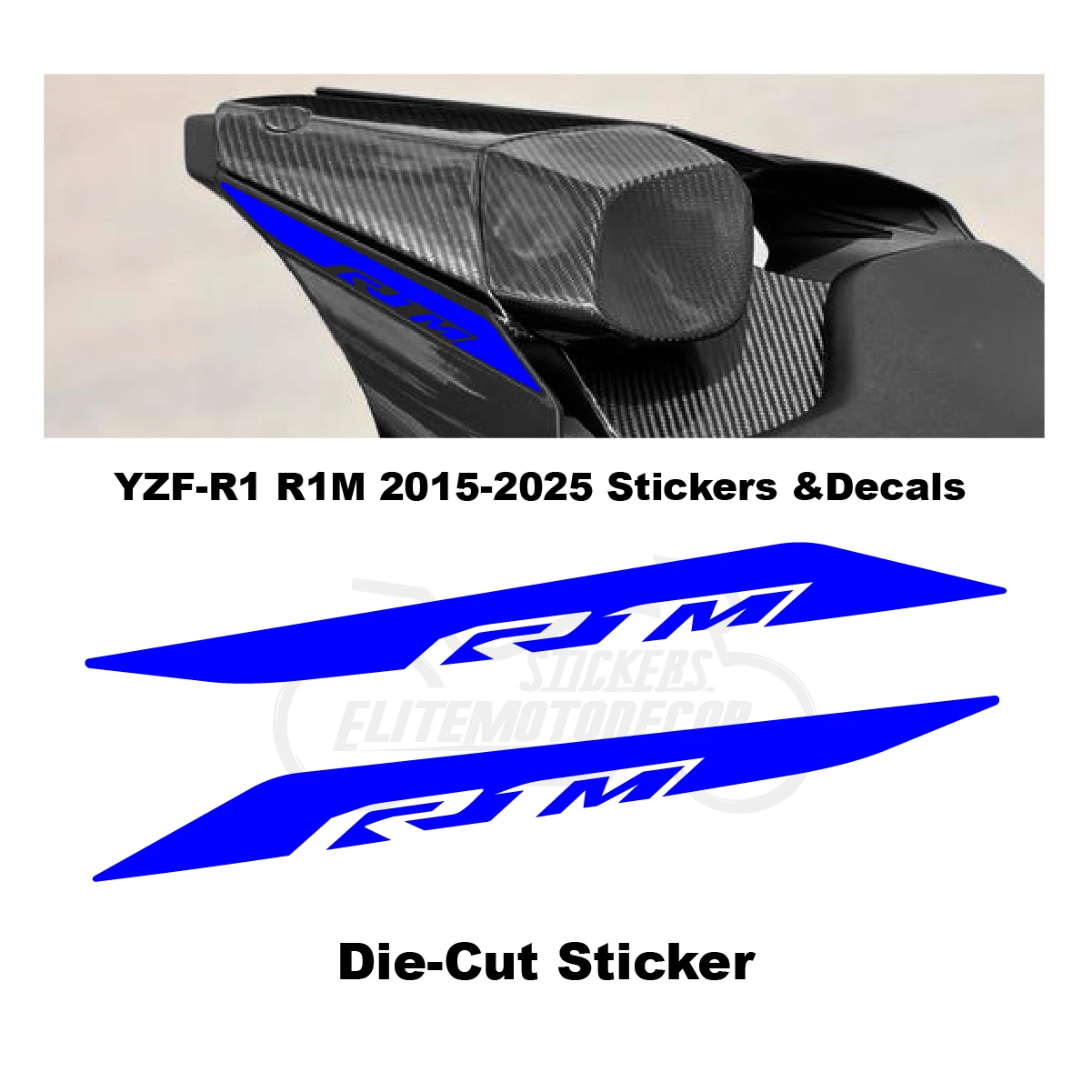 motorcycle R1 R1M Rear Tail Fairing Sticker Rear Seat Line Hollowing 2015-2020-2025 For  YZFR1 YZF-R1 R1M YZF1000