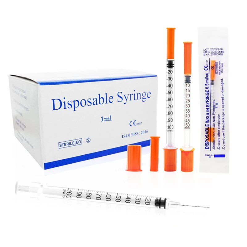 1ml/cc 30G 1/2inch Plastic Manual Sterile Insulin Syringe With 13mm Needle Individually Wrapped for Pets Veterinary Use