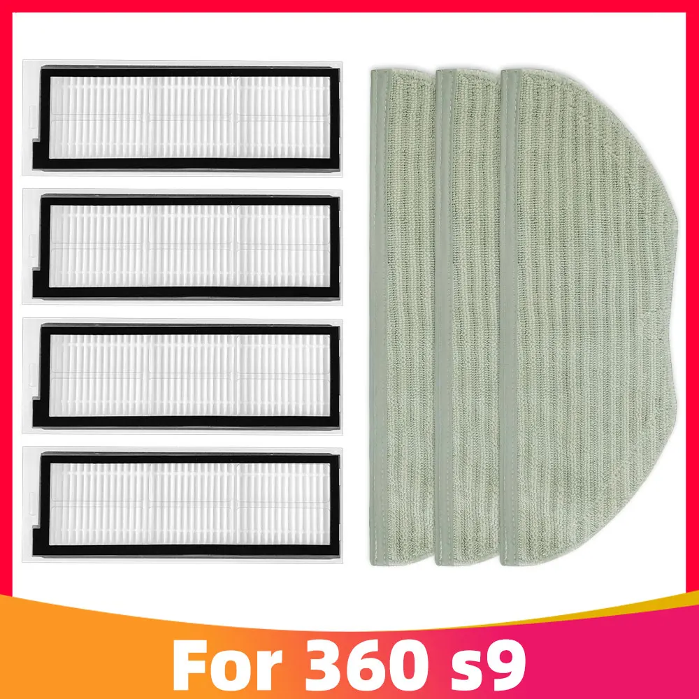 

For 360 S9 Robotic Vacuum Cleaner HEPA Filter Mop Cloth Rag Replacement Spare Parts Accessories