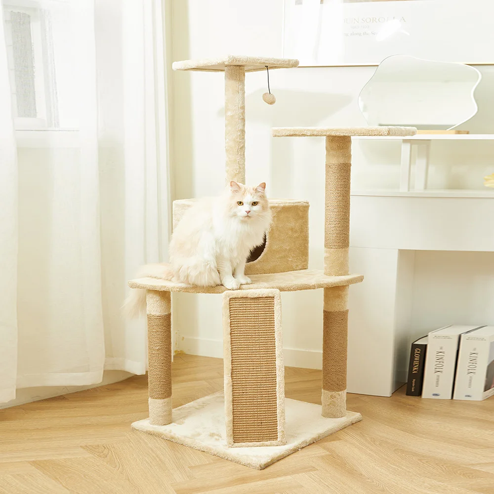 Pettoria GP 5-stage platform breathable cat medium cat tower 130cm beige