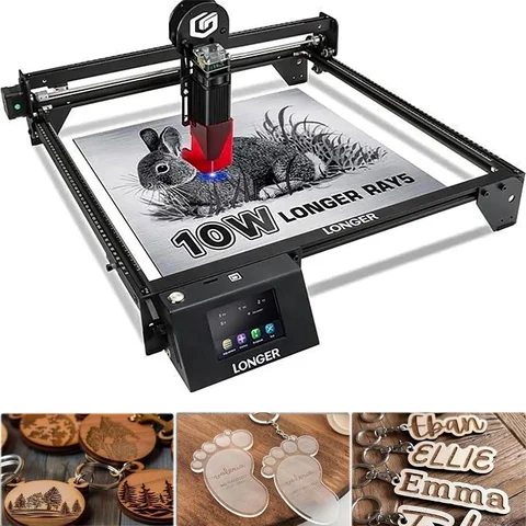 LONGER 10W Laser Engraver & Cutter 400x400mm WiFi Touchscreen Laser Engraving Machine for Wood Acrylic Leather Metal DIY Crafts Personalized Gifts LightBurn LaserGRBL Compatible