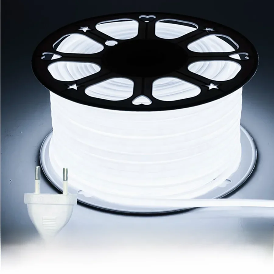 Taśma LED COB 220V przełącznik/możliwość przyciemniania wtyczka EU 288 diod LED/m 3000k 6000k RA90 ogród zewnętrzny FOB taśma LED sypialnia oświetlenie kuchenne — 2
