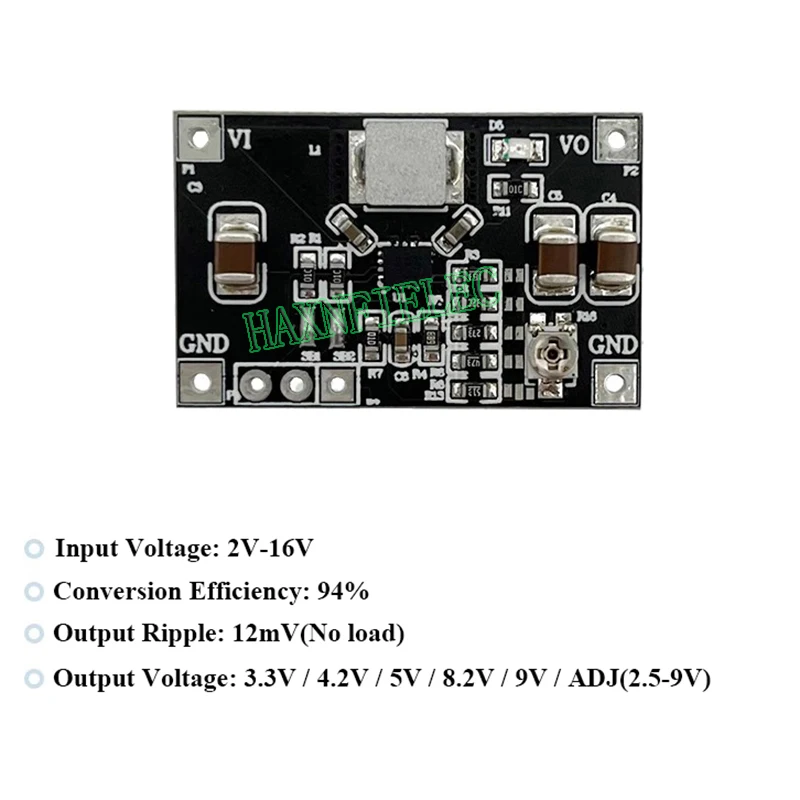 TPS63070 2A Automatic Boost Buck Switching Power Supply Module Step-up Step-down Power Converter 3.3V 4.2V 5V 8.2V 9V ADJ Output