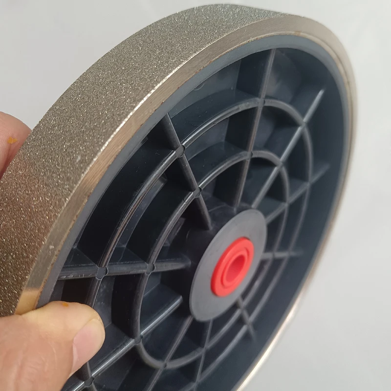 Roda Poles 8 Inci 200mm Lubang 25.4mm Berlapis Elektroplating Bentuk Datar untuk Pengamplasan Perhiasan