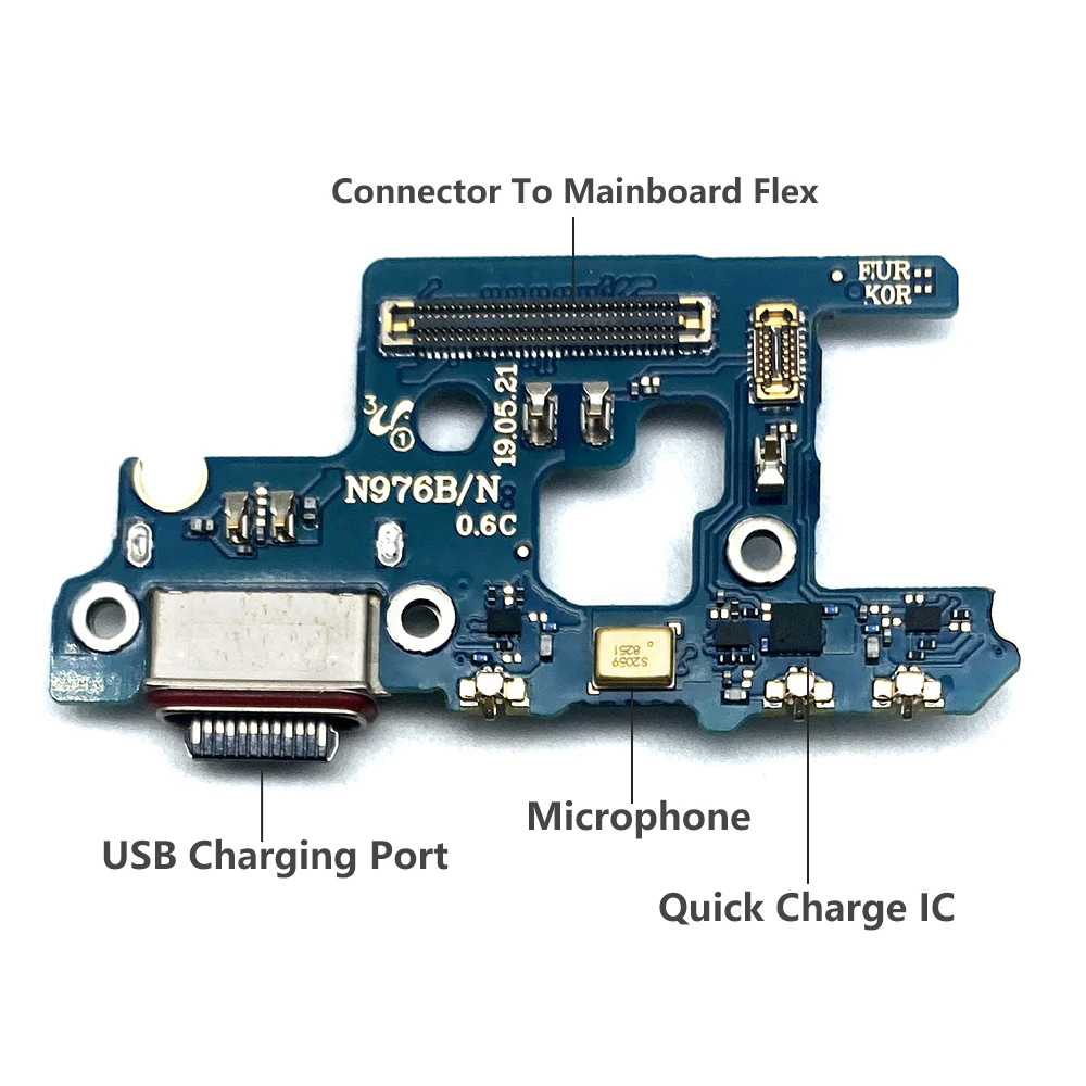 USB Charging Port Charger Board Flex Cable For Samsung Note 20 Ultra Note 8 9 10 Lite Dock Plug Connector With Microphone