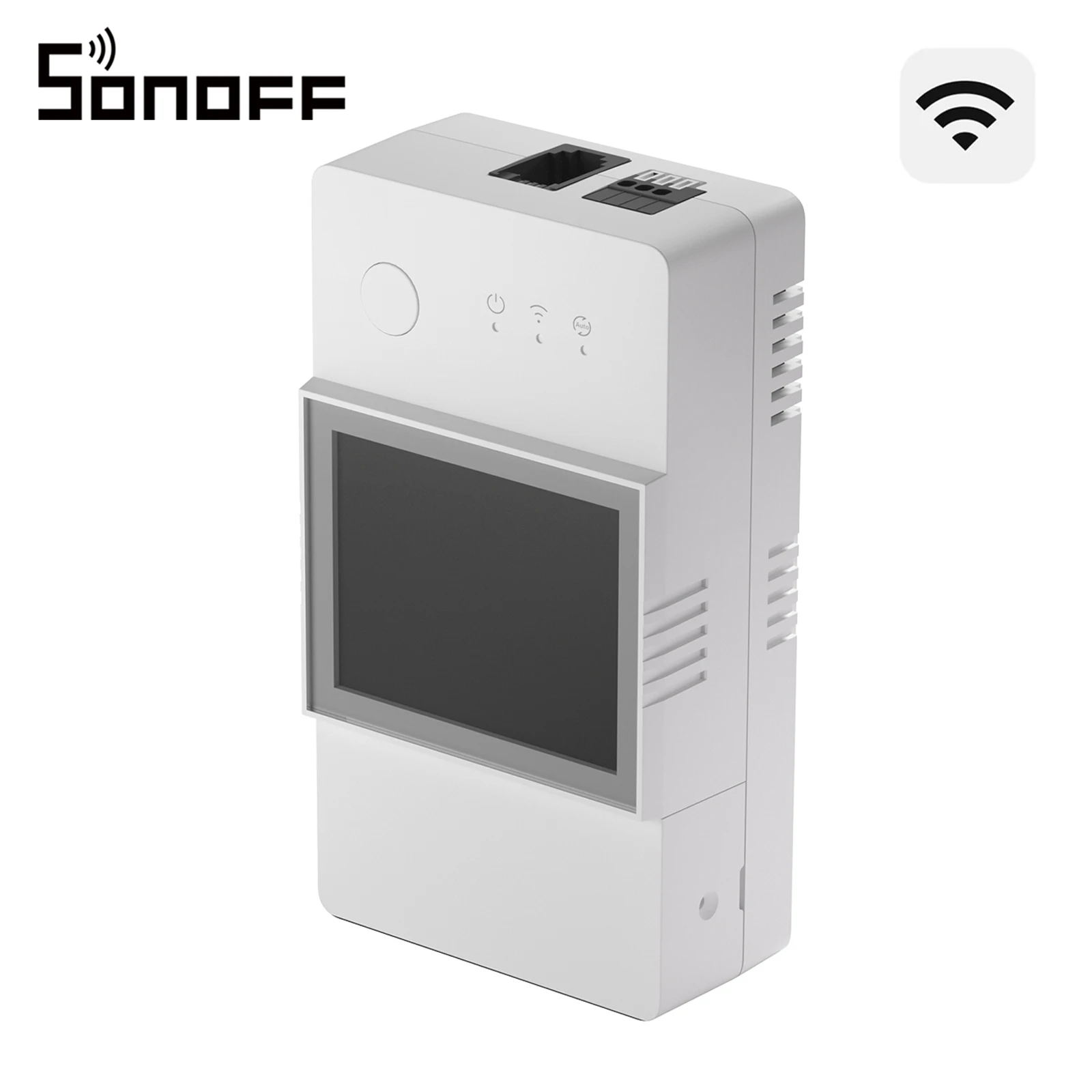 SONOFF TH Elite 16A/20A Intelligenter WLAN-Schalter mit Temperatur- und Feuchtigkeitsmessung, Trockenkontakt, Echtzeitüberwachung per eWeLink, kompatibel mit Alexa und Google Home