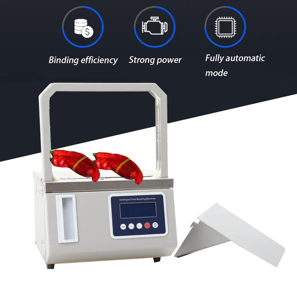 

Automatic Hot Melt OPP Tape Banding Machine Supermarket Vegetable Strapping Machine Fast Binding Machine 110/220V
