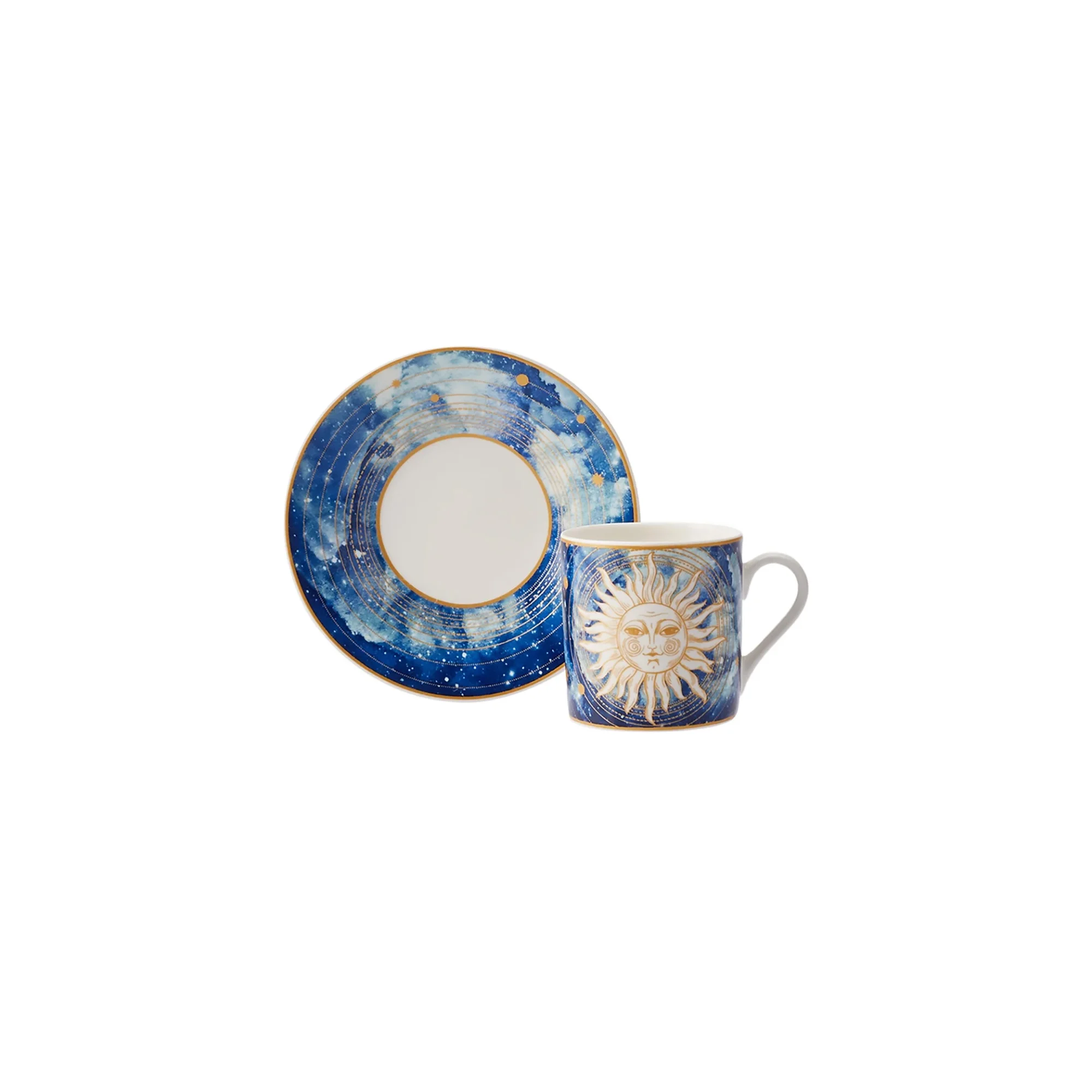 Imagem -05 - Astrology Porcelain Ware Coffee Caneca Sun And Moon Cup Space Lovers Conjunto de 80 ml