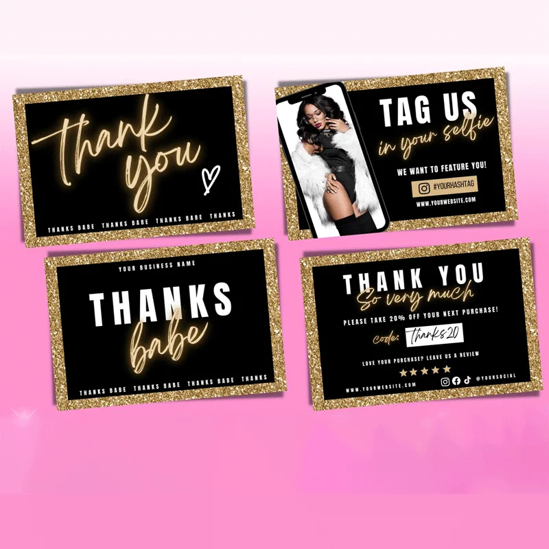 Custom thank you cards wig label after-sales card suitable for wigs or business Custom your own thank you card