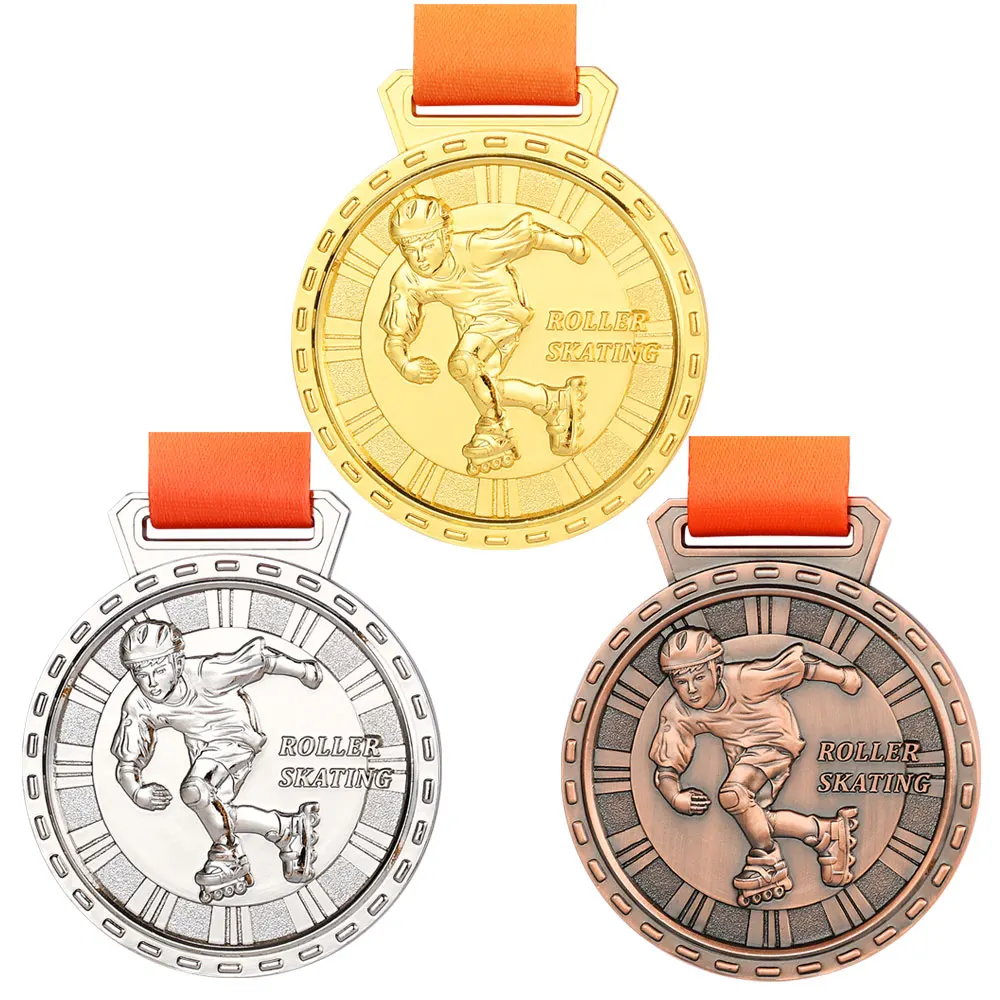 

Skating Medals 3D Gold Award Design Your Own Roller Skating Medal Custom Metal Sport Medallions School Souvenir Gift