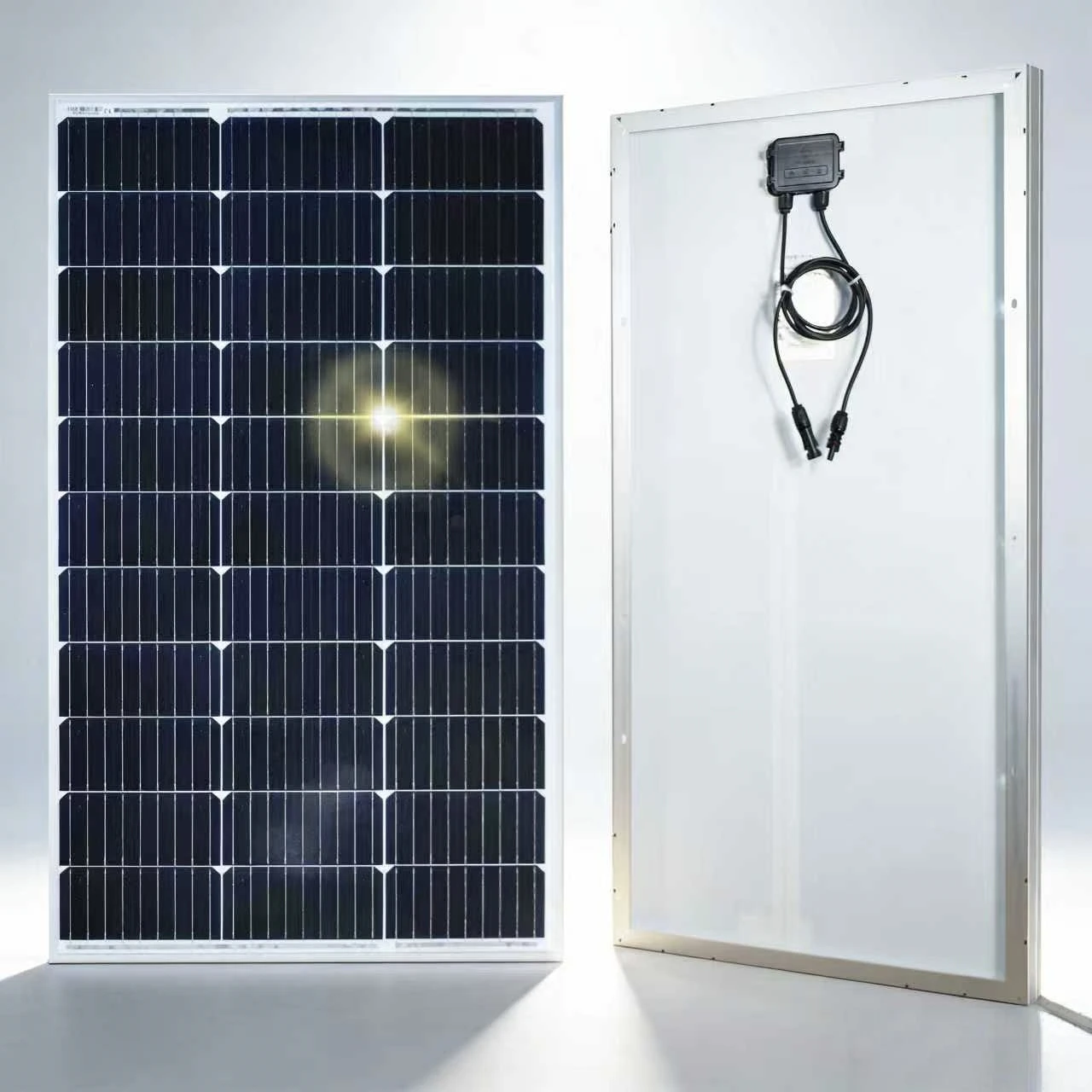 200 W (2 Stück 100 W), Solarmodul aus gehärtetem Glas, 18 V Photovoltaik-Solarmodul, wasserdicht, langlebig für Batterien, im Freien, Wohnmobil, Boot, Camping – Detail 2