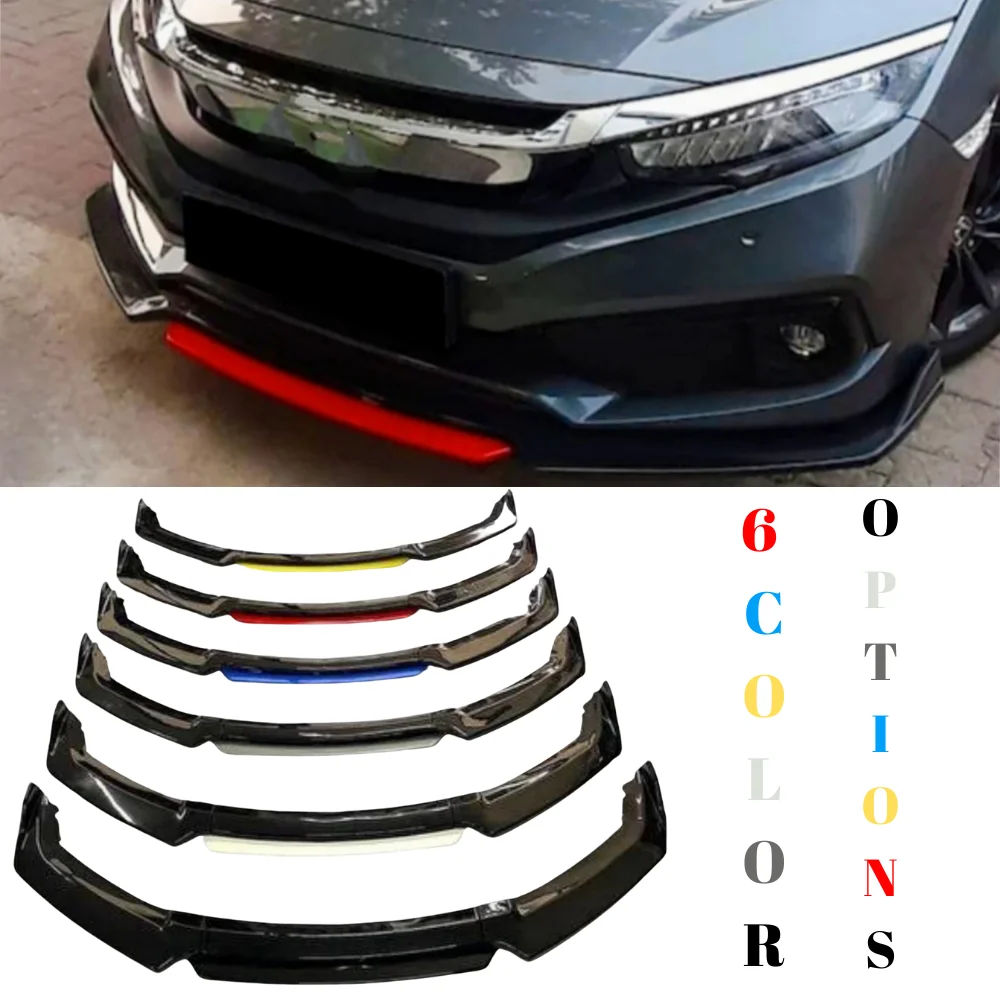 4 Piece Front Bumper Lip For Honda Civic FC5 Car Accessories Five Color Options Modified Exterior Parts Under Bumper Tuning